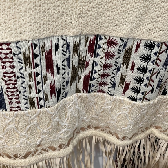 Miss Me Fringe off-White Sweater Vest Jacket Cardigan - Picture 7 of 8